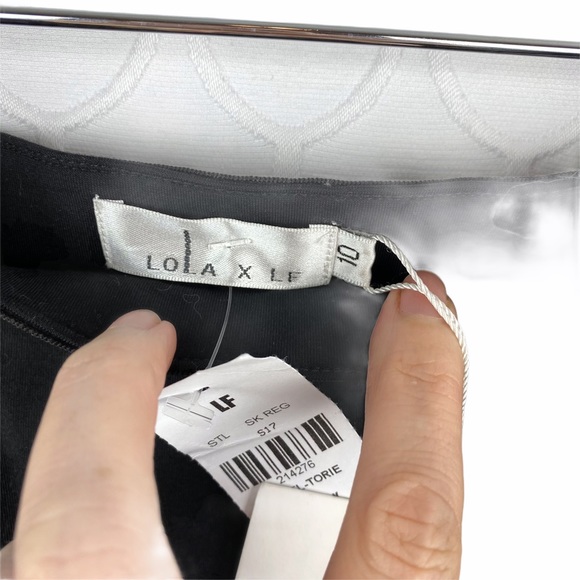 NWT LOLA X LF Moto Zipper Mini Black Skirt Size 10 - Picture 4 of 9